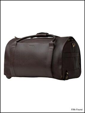 Rolling Leather Travel Duffel Carry-On Garment Bag